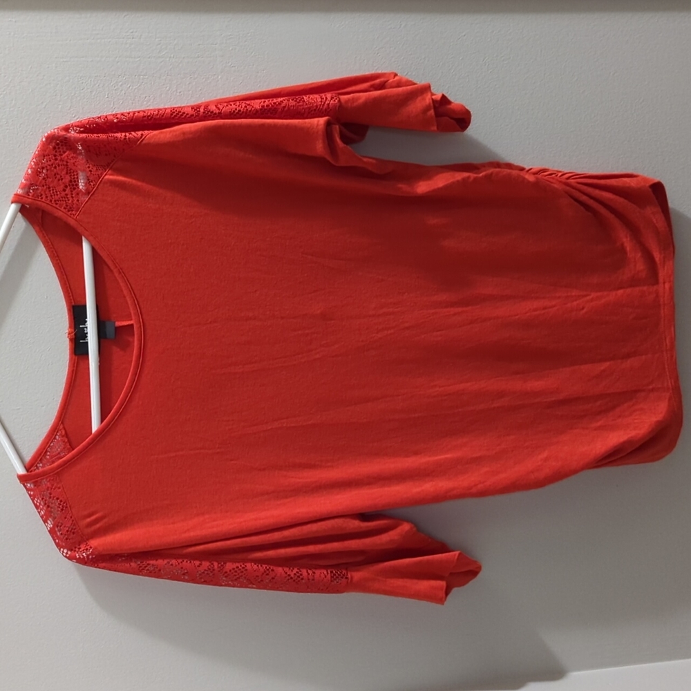 ELABORATE, SLEEK! Women's By & By Laced Half Sleeved Top, Size L